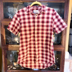 Ralph Lauren Denim & Supply Cotton Red  Flannel Short Sleeve Shirt. Size L